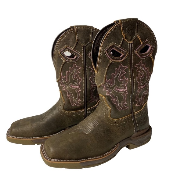 Double H Work Western Women’s phantom rider Boots Brown Leather Size 6 M - Picture 10 of 14